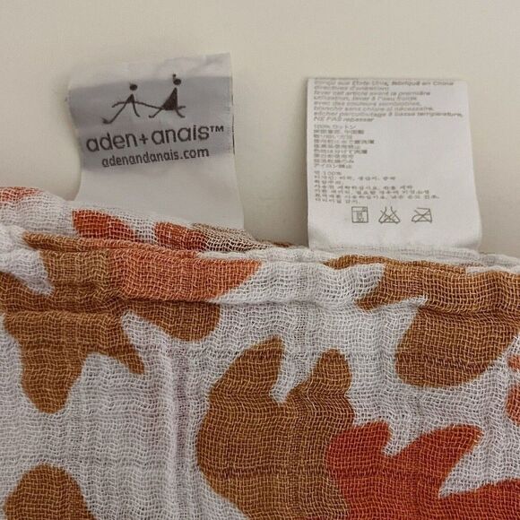 Aden + Anais Orange Camo Baby Swaddle Blanket Lovey Muslin Cotton Camouflage - Picture 3 of 7